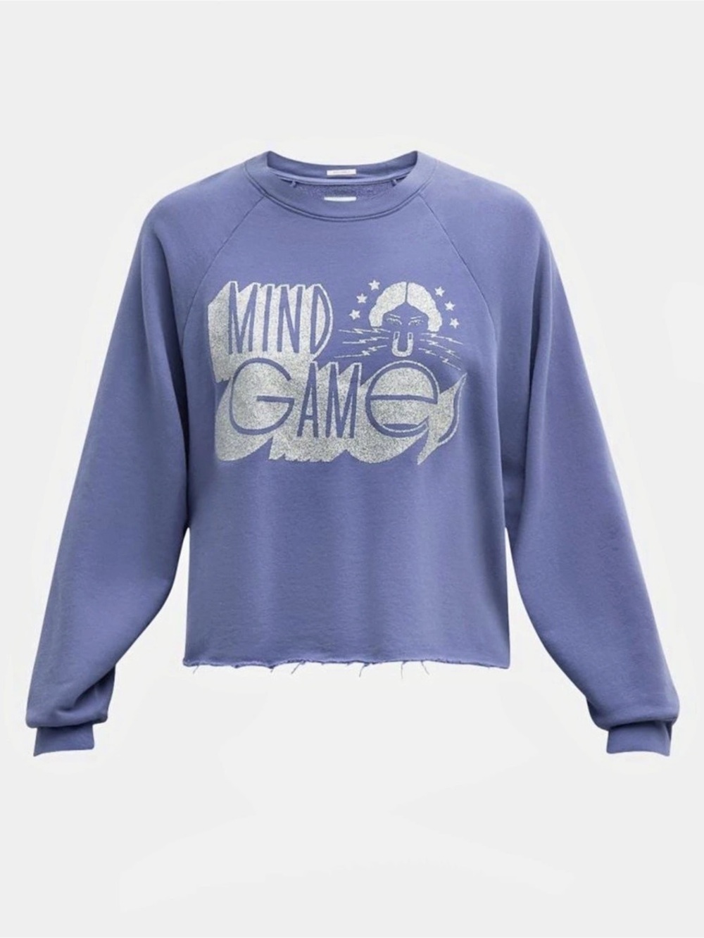 Mother The Boost Crop Cut-Off Mind Games sweatshirt, Size M